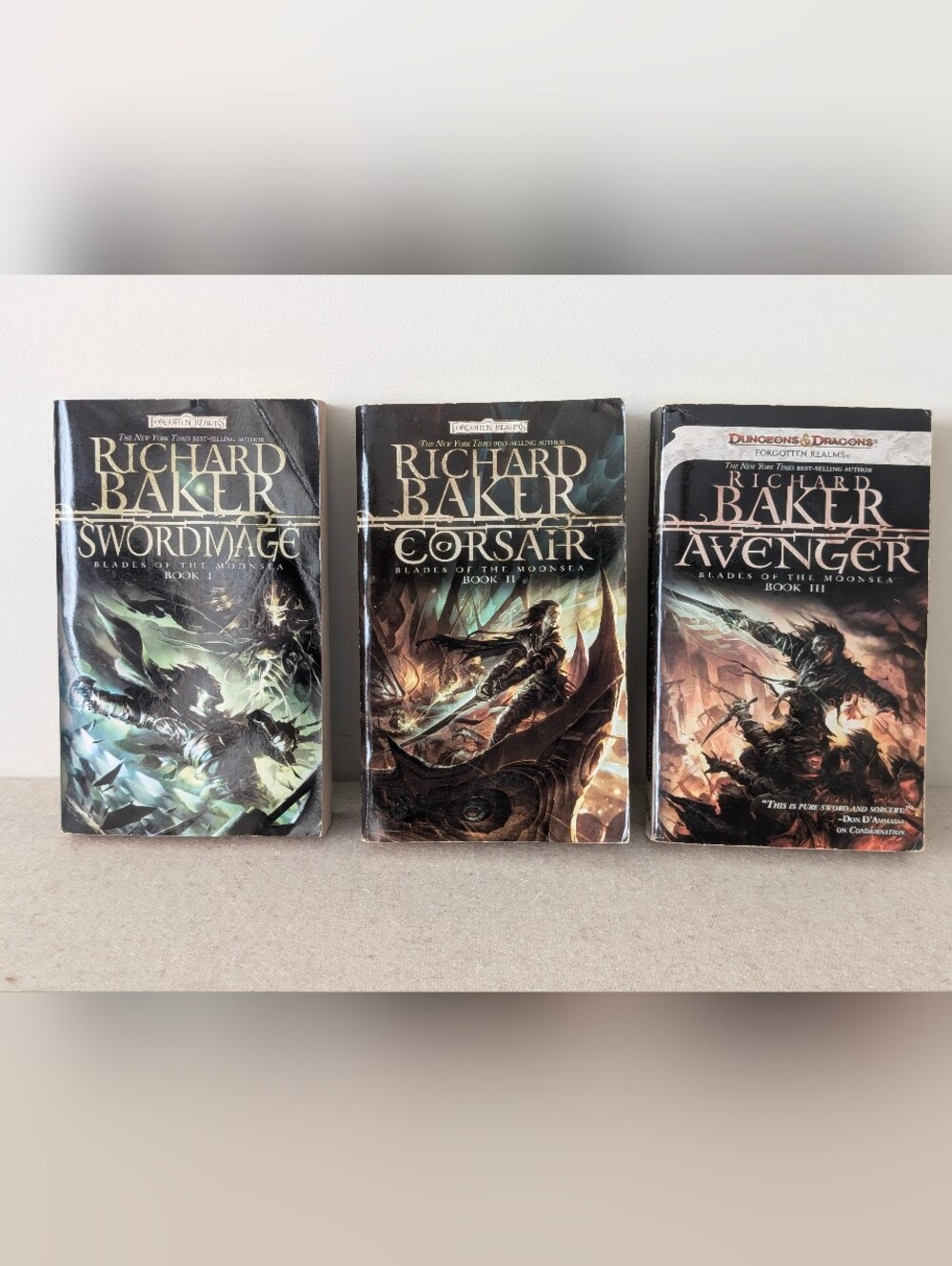 Forgotten Realms Blades of the Moonsea Complete Trilogy By Richard Baker PB Lot